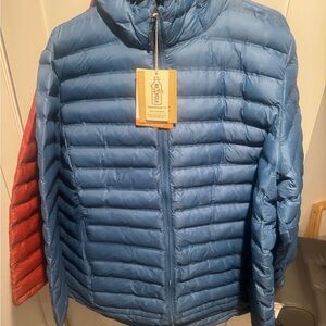 Blue and Red Puffer Jacket